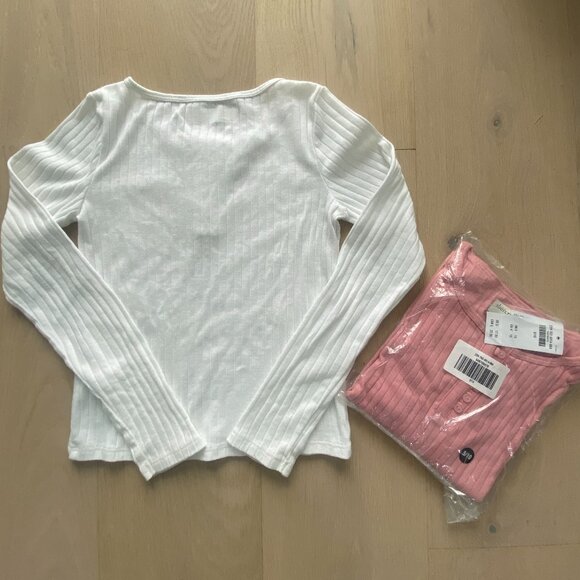 Abercrombie Kids Girls Long Sleeve Layering Shirt Size 9/10 🤍🌸 - Picture 2 of 5